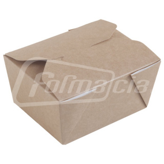 FOLD600 Бумажный контейнер фолд бокс 600 мл, 112x89x63 мм, крафт/белый