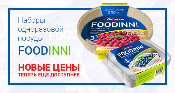 Новые цены на комплекты одноразовой посуды FOODINNI